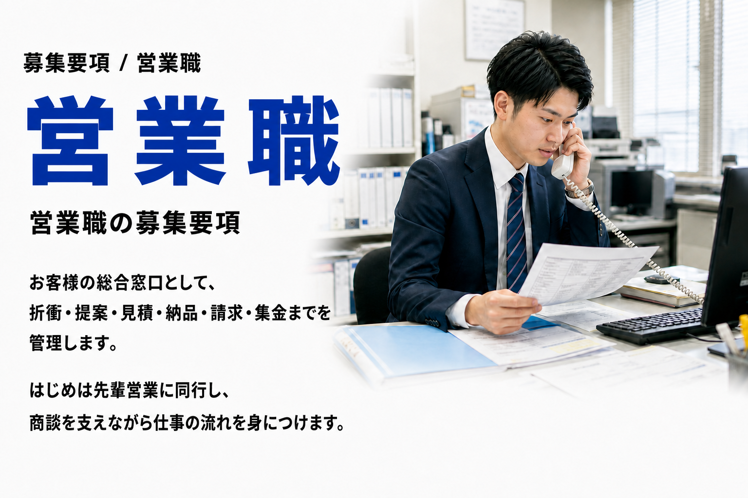 営業職の募集要項と仕事内容