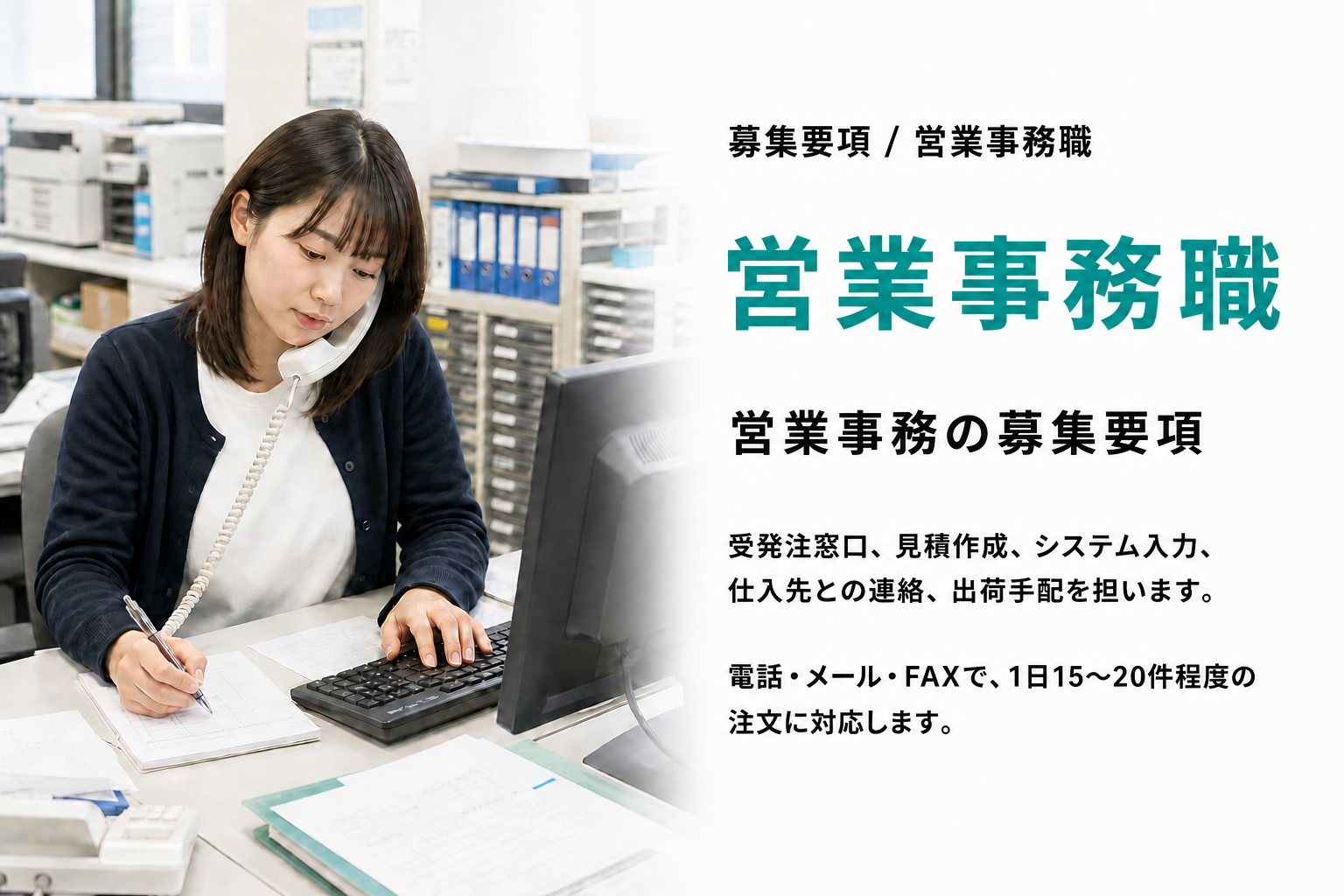 営業事務の募集要項と仕事内容