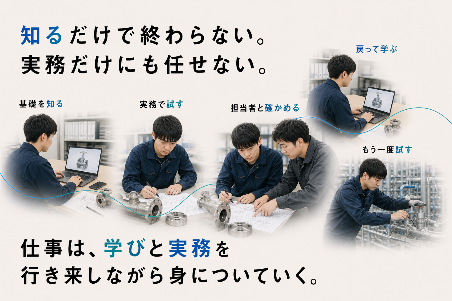 仕事は、学びと実務を行き来しながら身についていく