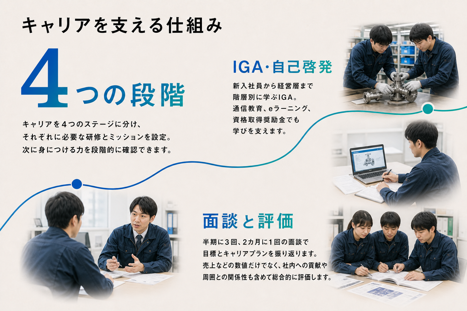 4つのキャリア段階、IGA、自己啓発、面談と評価
