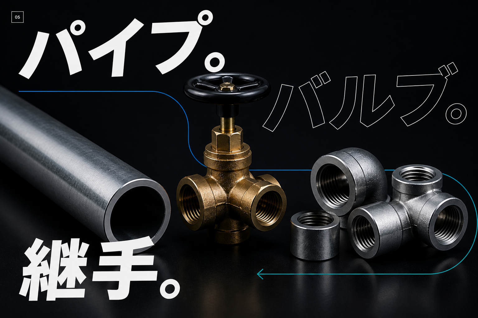 パイプ。バルブ。継手。